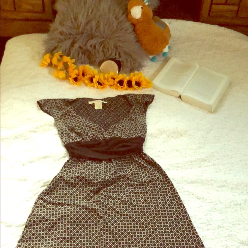 Black and white dress with a-line waist